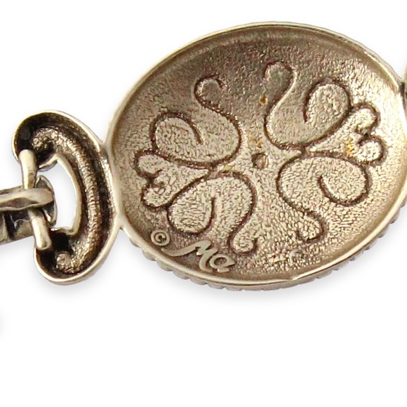 Michael Anthony 10K Gold Link Bracelet Ornate Filigree Granulated Design Estate - Picture 4 of 5